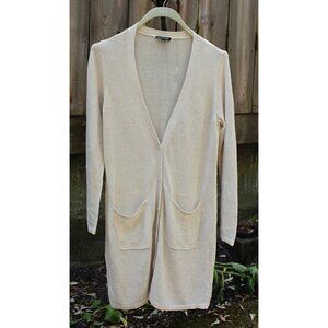 Eileen Fisher - Long Cardigan (Duster) in Linen Cord Sheen, Natural, Med